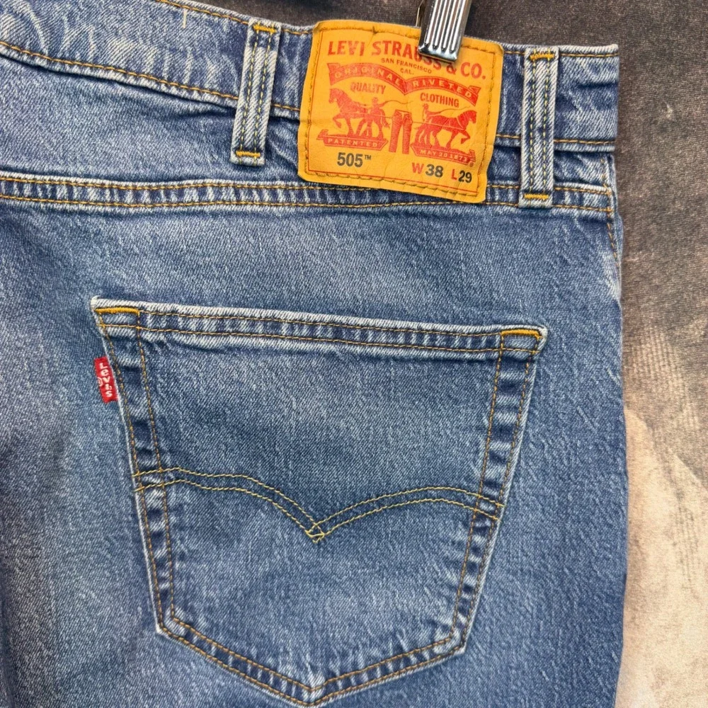 Levis 505 Regular Fit Jeans Mens Blue Regular 38x29 Denim Casual Classic
